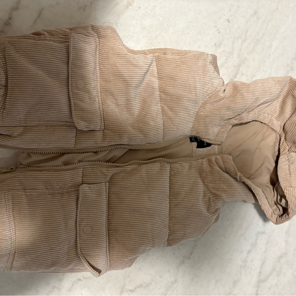 Tan Corduroy Puffer Vest